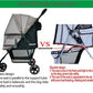 ROODO Escort 3 Wheel Dog Cat Pet Stroller for Small/Medium Dogs Cats Best Lightweight Foldable Portable Compact Jogger All Terrain Travel Pet Gear System Puppy Doggie Bunny Kitty Stroller(Grey)
