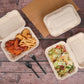 Aricsen Compostable 50 Pack 9x6 Inch Takeout Lunch Box Containers with Lid To Go Take Out Clamshell for Food, Disposable Eco-Friendly Biodegradable Bagasse, PFAS-Free, Brown