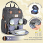 RUVALINO Diaper Bag Backpack, Multifunction Travel Pack Maternity Baby Changing Bags, Large Capacity, Waterproof, Dark Gray