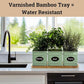 Herb Planter Indoor - 3 Iron Herb Pots with Drainage Holes, Varnished Bamboo Tray, Customizable Labels & Marker Pen - Indoor Herb Garden Planter - 3 Pots for Herbs - Inside Spice Garden - Basil Pot