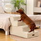 Dog Stairs for Bed 18.5" H, 4-Step Dog Steps for Small Dogs and Cats, Indoor Non-Slip Balanced Pet Stairs are Suitable for Puppy, Older Cat,Beige