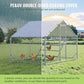 Large Metal Chicken Coop, 10x6.5x6.5FT Chicken Runs for Yard with Cover,