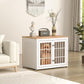 32" Heavy Duty Dog Crate Furniture for Small and Medium Dogs, Metal Kennel for High Anxiety Dogs, Chew Proof Pet Cage Indoor, Decorative Dog Kennel End Table, White