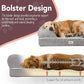 Chester Large Dog Bed - Orthopedic Memory Foam Mattress, Calming Couch, Wall Rim Pillow, Water Resistant, Washable Cover, Non-Slip, Khaki Beige