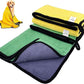 Dog Towel - 2 Pack Large Dog Bath Towel Super Absorbent Microfiber Beach Towels for Quick Drying Small Medium Large Dogs and Cats, Machine Washable,55.1x27.5 inch,Yellow Green