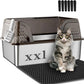 Suhaco Extra Large Stainless Steel Litter Box with Lid XXL High Sided Cat Litter Boxes Included Litter Mat & Litter Scoop Anti-Urine Leakage Metal Pet Toilet for Big Cats (Black XXL)