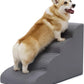 Lesure Dog Stairs for Large Dogs Pet Steps Ramp for High Bed and Couch with CertiPUR-US Certified Foam with Non-Slip Bottom, Grey, 4 Steps