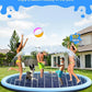 VISTOP Non-Slip Splash Pad for Kids and Dog, Thicken Sprinkler Pool Summer Outdoor Water Toys - Fun Backyard Fountain Play Mat for Baby Girls Boys Children or Pet Dog (117 Inch, Red&Yellow&Green&Blue)