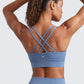 CRZ YOGA Softness Mold Womens Butterluxe Strappy Longline Sports Bra - Double Spaghetti Strap Workout Yoga Crop Top Athletic