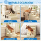 Dog Stairs for Small Dogs and Cats, 2 Steps Pet Stairs to Get on Couch Sofa and Chair, Indoor Non-Slip Balanced Portable Pet Step, High-Density Foam Ramp with Removable Washable Cover, Beige（11.8" H）