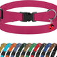 Breakaway Cat Collar Leather with Removable Bell - 13 Colors Available - Soft Adjustable Girl Boy Safety Lightweight Pet Kitten Collars Pink Brown Blue Green Red Orange Black (Pink)