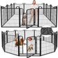 Dog Playpen Outdoor 12 Panels Heavy Duty Dog Fence 40" Height Anti-Rust with Doors Portable for RV Camping Yard, Total 27FT, 58 Sq.ft, Snowy Black