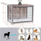 DWANTON Dog Crate Furniture with Cushion, Wooden Kennel Table with Double Doors, Indoor Dog House, Extra Large Size, 43.3" L, Greige