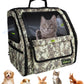 Collapsible Cat Backpack Carrier, Dog Backpack Carrier for Small Dogs Cats Up to 12 Lbs, Three-Sided Breathable Pet Backpack with Soft Padded, Designed for Outdoor and Travel Use, Camo