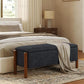Storage Ottoman Bench, End of Bed Bench for Bedroom, 47" Boucle Upholstered Entryway Shoe Seat Bench, Holds up to 660 lb Storage Ottoman, Padded Blanket Chest Stool Foot Rest for Living Room Blue