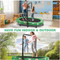 ANCHEER 56" Double Mini Trampoline for Kids, Mini Rebounder with 5-Level Adjustable Handle, Parent-Child Trampoline for Kids, Max Load 220lbs, Fun for Indoor/Outdoor