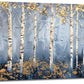 Large White Birch Wall Art Forest Golden Leaves Canvas Living Room Nature Landscape Pictures Framed Prints Oversize Wall Decor Painting Artwork for Bedroom Dining Home 60"x30"
