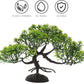 LOGOFUN 4 Pcs Aquarium Bonsai Tree Artificial Water Plant Fish Tank Decorations (Deep Green)