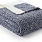 Snuggle Sac Heather Navy Twin Size Blankets, Super Soft Microfiber, Warm Cozy Knit Fuzzy Plush Blankets for Sofa, Bed, Living Room, Navy, 60x80 inches