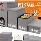 Dog Stairs 23" H, 4-Step Wider Dog Steps for High Beds Window, Folding Storage Pet Stairs Gift for Small/Medium/Large Old Dogs Cats, Ramp for Climbing Car Up to 200 lbs (Gray, with Condo)