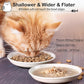 Cat Food Bowl,Healthy Ceramic Cat Bowls for Indoor Cats,Anti Whisker Fatigue Cats Dishes Set,Shallow Wide Kitten Plates for Food and Water,Non-Slip Silicone Bottom,6 Pack