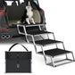 Extra Wide Dog Stairs for Large Dogs, Foldable Dog Ramp for Car with Non-Slip Surface, Dogs Stairs for Cars, High Beds, Truck, Supports up to 250 lbs, 4 Steps