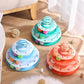 Vealind Cat Toy Roller 4-Level Turntable Cat Toys Balls with Colorful Pom Pom Balls Interactive Fun Mental Physical Exercise Puzzle Kitten Toys (Green)