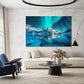 Nature Wall Art Prints - Ocean Forest Mountain Lake Canvas Landscapes - Small to Extra Large Living Room Bedroom Kitchen Bathroom Décor (Northern Lights Over Lake, 20L" x 30W")