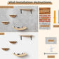 Cat Window Perches, Curved Cat Wall Beige Bed and 2 Floating Wall Steps, Wall Mounted Climbing Shelves for Sleeping, Playing, and Lounging