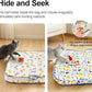 Interactive Cat Toys Ball - 2pcs Automatic Fast Rolling Ball in Play Mat, Hide and Seek Mouse Catching Game, Low-Noise Cat Enrichment Toys in Pouch for Indoor Bored Cats(Paw Print Pattern - Square)