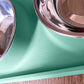 Cat Food Bowls, Cat Bowls Non-Skid and Non-Spill Silicone Pads with PP Stand, Removable Stainless Steel Food and Water Dishes for Cats, Small Size Dogs