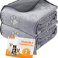 LOOBANI Washable Pee Pads for Dogs, Reusable Pee Pads for Dog Mat Puppy Pads Training Pads Non Slip Whelping Pad for Dog Playpen, Crate, Car, Grey 2 Pack 48 x 48 in