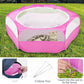 Pawaboo Small Animals Playpen, Waterproof Small Pet Cage Tent with Zippered Cover, Portable Outdoor Yard Fence with 3 Metal Rod for Chick/Kitten/Puppy/Guinea Pig/Rabbits/Hamster/Chinchillas,Magenta