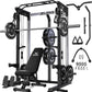 Power Cage, 2000LBS Multi-Function C21 Power Rack with Dual Pulley Cable Crossover System, All-in-One Squat Rack with More Training Attachments