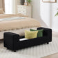 Teddy Storage Ottoman Bench,55 Inch Upholstered Boucle Comfy Sherpa End of Bed Bench with Large Storage for Bedroom/Living Room/Entryway/Closet(Black)