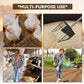 2 in 1 Chicken Poop Scooper Rake , 2 Rakes and 4 Sections Adjustable Stainless Steel Handle 37.4 - 68.9 Inch, Litter Scoop Chicken Coop Scoop for Animal Farm and Poultry Habitats with Gloves