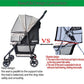 ROODO 4 Wheel Dog Cat Pet Stroller Best Lightweight Foldable Compact Portable Jogger All Terrain Travel Pet Gear Puppy Doggie Bunny Kitty Stroller for up to 30lbs Medium Small Dogs Cats(Light Khaki)