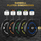 Olympic Rubber Bumper Weight Set - 2 Inch Barbell Plates for Home Gym Strength Training