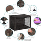 DWANTON Dog Crate Furniture with Cushion, Wooden Kennel Table with Double Doors, Indoor Dog House, Large Size, 38.5" L, Dark Gray