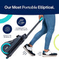 Cubii GO Aqua - Compact Whisper Quiet Under Desk Elliptical with LCD Monitor, Adjustable Resistance, Portable Design with Telescopic Handle & Wheels