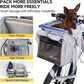 Cat and Dog Backpack Carrier, Breathable Cycling Pet Bag with Mesh Ventilation, Portable Outing Traveling Pet Bag with Top Waterproof Fabric for Small, Medium Cats, Small Dogs, Blue