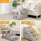 Dog Stairs for Small Dogs & Cats, 3-Step Extra Wide Non-Slip Pet Steps for Couch Sofa and Chair, Light Grey, 15.7" H