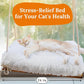 Cat Window Perch for Large Cats - Hammock Bed for Heavy Indoor Cats - Solid Wood Seat, 5 Strong Suction Cups, Soft Cushion - Rustic Shelf for Pets Inside