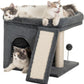 14‘’ Cat Tree Tower with Scratching Post, 20 * 16.5in Perch Bed for Large Adult Cats, Condo Cave for Indoor Small Medium Kittens, Dark Gray