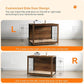 DWANTON Dog Crate Furniture with Cushion, Wooden Kennel Table with Double Doors, Indoor Dog House, Large Size, 38.5" L, Warm Brown