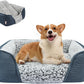 Miguel Washable Dog Bed with Removable Cushion for Medium Small Dogs, Easy to Wash Pet Sofa Bed with Side, Rectangle Bolster Cat Bed Calming Cuddle Puppy Bed with Anti-Slip Bottom, Blue 30 Inch