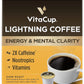 VitaCup Lightning Coffee Pods, for Memory & Focus w/ 2X Caffeine, Green Coffee Bean, B Vitamins, D3, Strong Dark Roast, Recyclable Single Serve Pod Compatible with Keurig K-Cup Brewers, 16 Ct