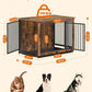 Feandrea Dog Crate Furniture, 38 Inches Dog Kennel for Dogs up to 70 lb, with Removable Tray, Heavy-Duty Dog Cage End Table, Double Doors Dog House, Rustic Brown UPFC013X01