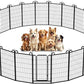 Dog Playpen Outdoor 24 Panels Heavy Duty Dog Fence 47" Height Anti-Rust with Doors Portable for RV Camping Yard, Total 54FT, 227 Sq.ft, Snowy Black