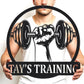Personalized Gym Sign Custom Metal Workout Room Wall Art, Home Fitness Center Powerlifting Garage Decor, Motivational Gift for Women, Men, Dad, Papa, Grandpa, Mother, Sister, Girls, Family Steel